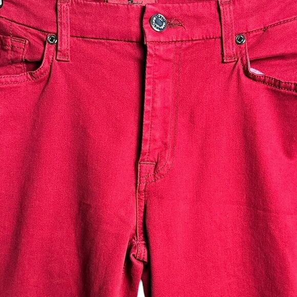 7 For All Mankind Red Mid-Rise Jeans Women Size 32 - Picture 4 of 5